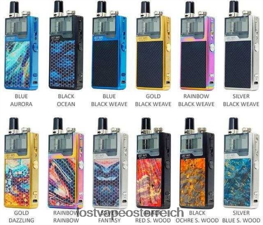 Lost Vape Disposable - 66TH26478 Lost Vape Quest Orion Q Pod-Gerät, komplettes Kit Schwarz/Voyage Stabwood