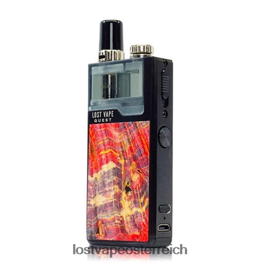 Lost Vape Kaufen Österreich - 66TH26474 Lost Vape Quest Orion Q Pod-Gerät, komplettes Kit schwarz/rotes Stabholz