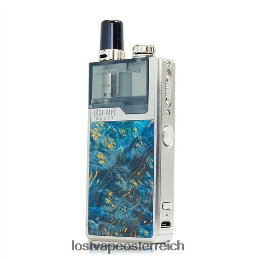 Lost Vape Wholesale - 66TH26476 Lost Vape Quest Orion Q Pod-Gerät, komplettes Kit silber/blaues Stabholz