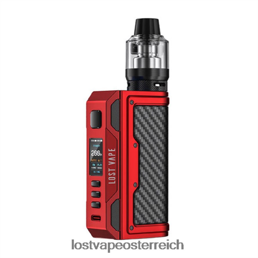 Lost Vape Price - 66TH26139 Lost Vape Thelema Quest 200W-Kit Mattrot/Kohlefaser