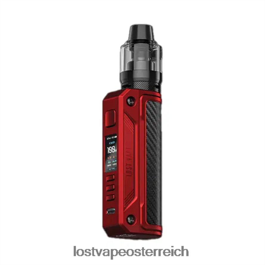 Lost Vape Wien - 66TH26172 Lost Vape Thelema Solo-100-W-Kit Mattrot/Kohlefaser