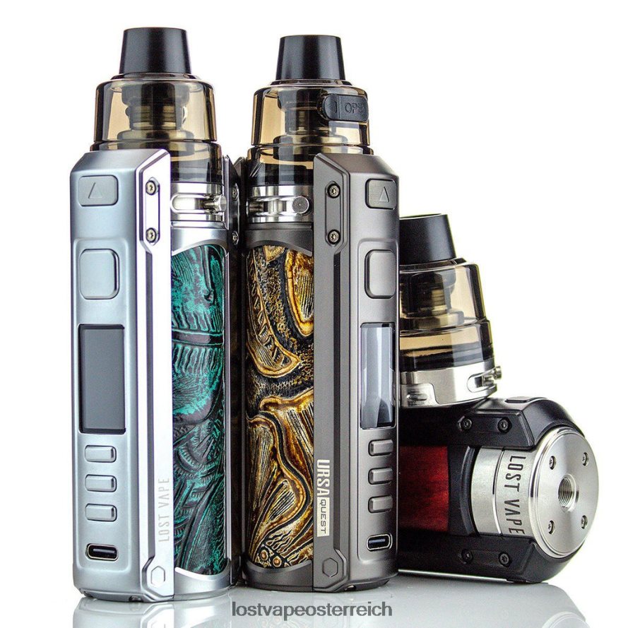 Lost Vape Disposable - 66TH26198 Lost Vape URSA Quest Multi-Kit | 100 W SS/Ukiran-Leder