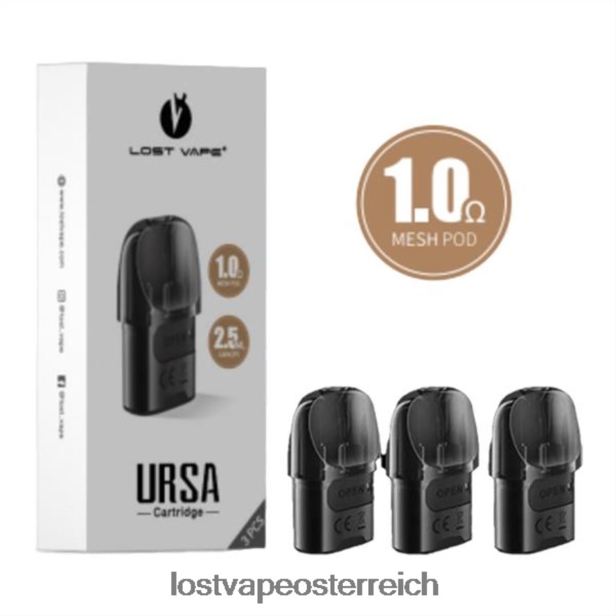Lost Vape Kaufen Österreich - 66TH26124 Lost Vape URSA Ersatzkapseln | 2,5 ml (3er-Pack) schwarz 1.Ohm